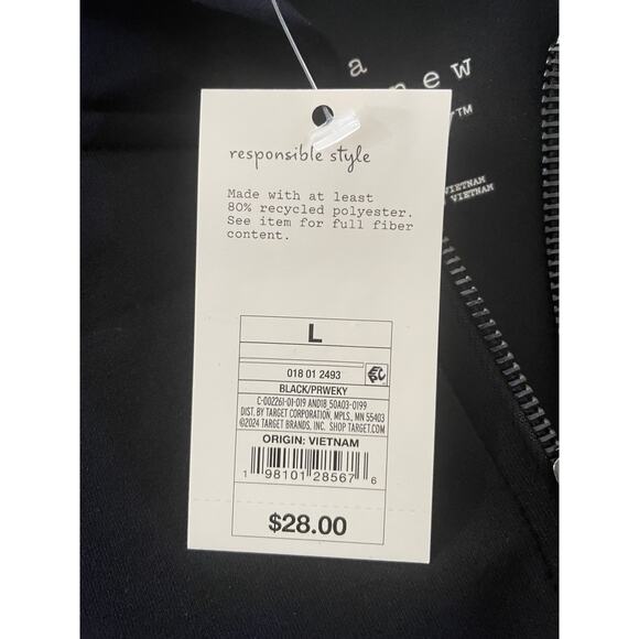 NWT Black Size Large Slightly Cropped Black Jacket with Dolman Sleeves - Picture 4 of 5